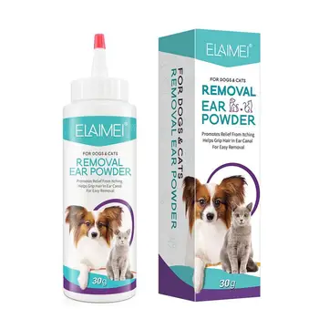 האוזן אבקת עבור חיות מחמד 30G בטוח יעיל בריא האוזן לשטוף אבקה להסרת ריח חיית המחמד אביזרים האוזן מנקה עבור חיות מחמד כלבים ארנבים